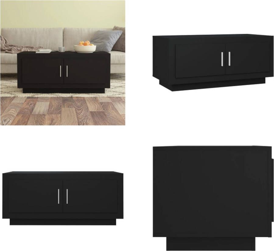 VidaXL Salontafel 102x50x45 cm bewerkt hout zwart Salontafel Salontafels Bijzettafel Tafel