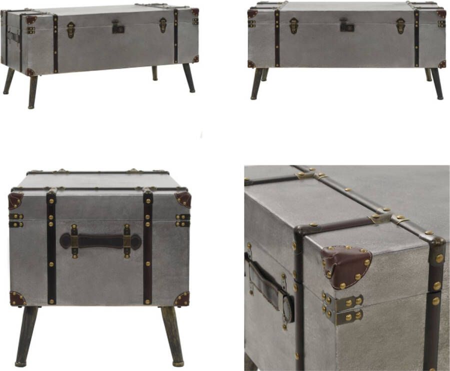 VidaXL Salontafel 102x51x47-5 cm MDF en aluminium Salontafel Salontafels Bijzettafel Bijzettafels