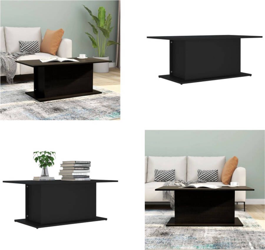 VidaXL Salontafel 102x55 5x40 cm bewerkt hout zwart Salontafel Salontafels Koffietafel Woonkamertafel - Foto 2