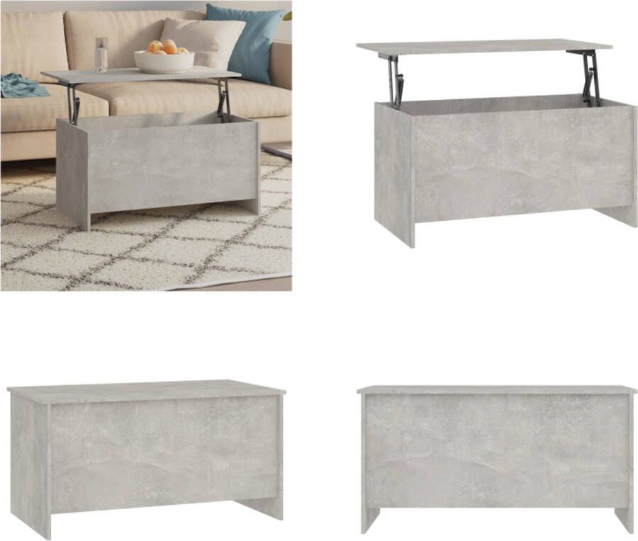 VidaXL Salontafel 102x55-5x52-5 cm bewerkt hout betongrijs Salontafel Salontafels Tafel Bijzettafel