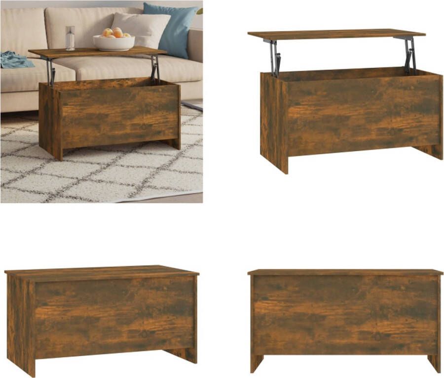 VidaXL Salontafel 102x55 5x52 5 cm bewerkt hout gerookt eikenkleurig Salontafel Salontafels Tafel Bijzettafel
