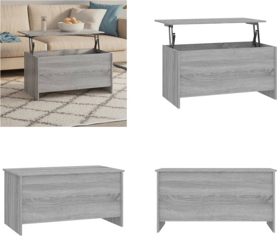 VidaXL Salontafel 102x55 5x52 5 cm bewerkt hout grijs sonoma eiken Salontafel Salontafels Tafel Bijzettafel