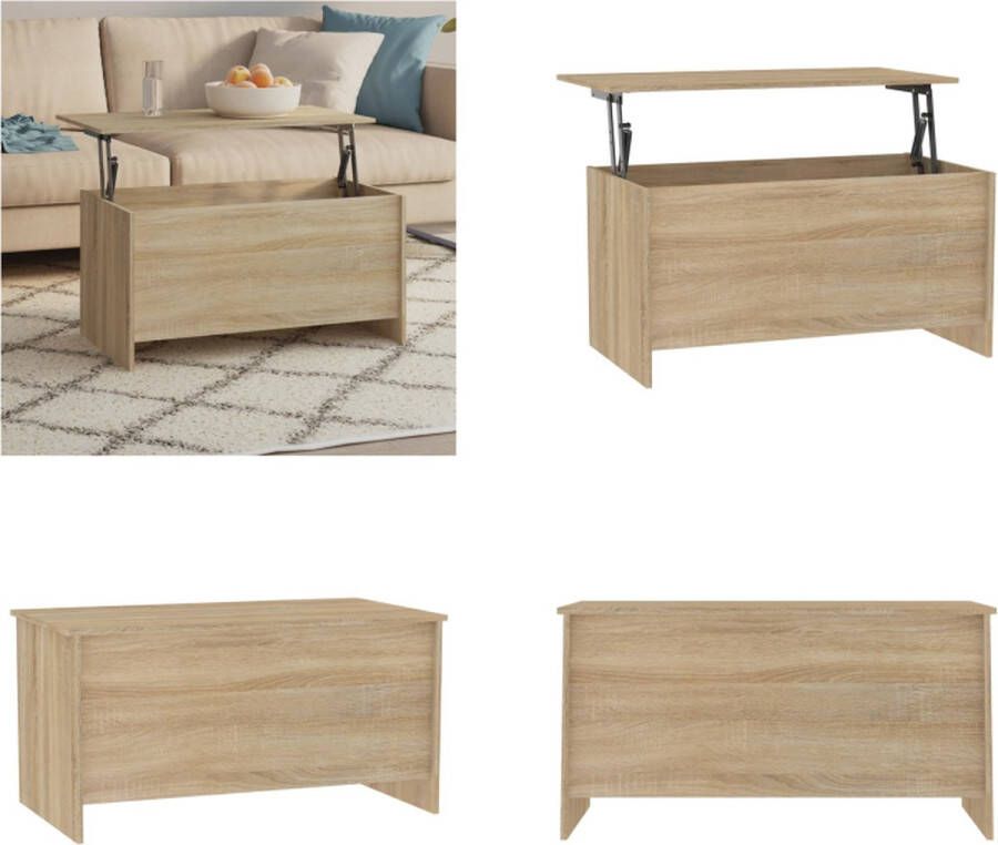 VidaXL Salontafel 102x55-5x52-5 cm bewerkt hout sonoma eikenkleurig Salontafel Salontafels Tafel Bijzettafel