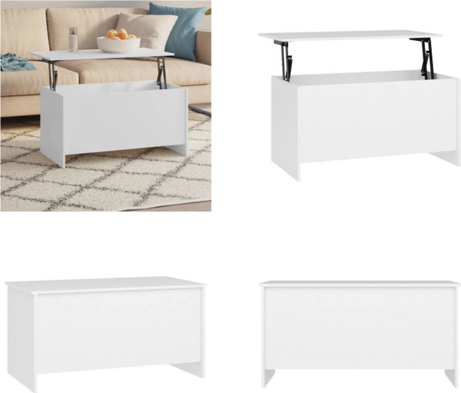 VidaXL Salontafel 102x55-5x52-5 cm bewerkt hout wit Salontafel Salontafels Tafel Bijzettafel