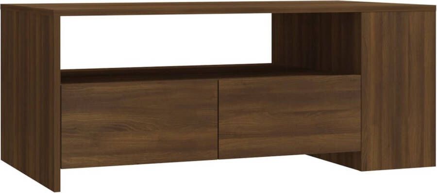 VidaXL -Salontafel-102x55x42-cm-bewerkt-hout-bruineikenkleurig - Foto 1