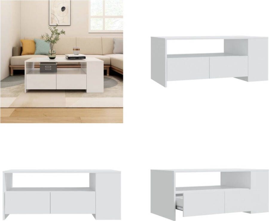 VidaXL Salontafel 102x55x42 cm bewerkt hout zwart Salontafel Salontafels Bijzettafel Tafel