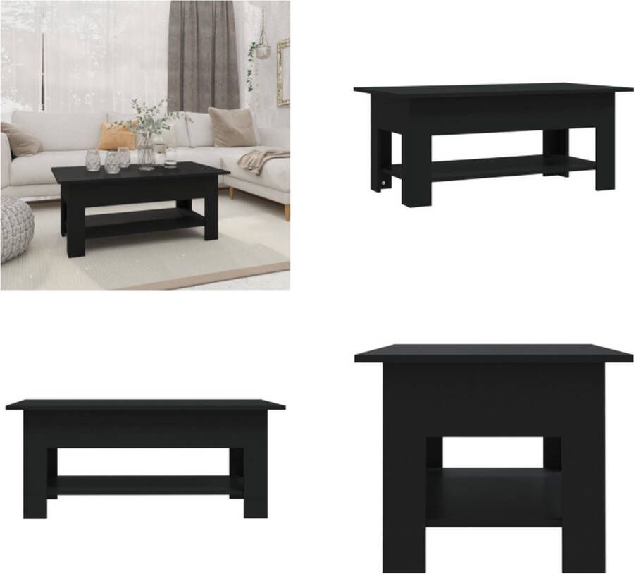 VidaXL Salontafel 102x50x45 cm bewerkt hout zwart Salontafel Salontafels Koffietafel Woonkamertafel