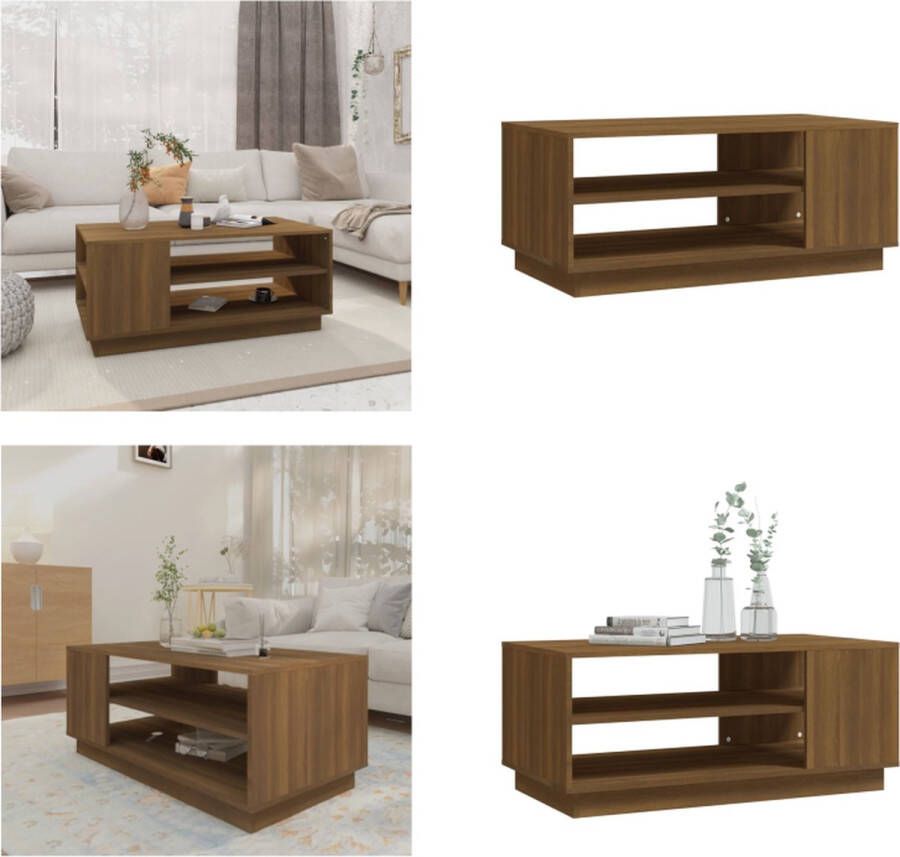 VidaXL Salontafel 102x55x43 cm bewerkt hout gerookt eikenkleurig - Foto 3