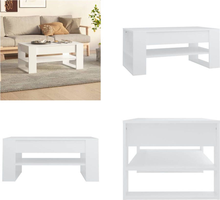 VidaXL Salontafel 102x55x45 cm bewerkt hout wit Salontafel Salontafels Bijzettafel Tafel