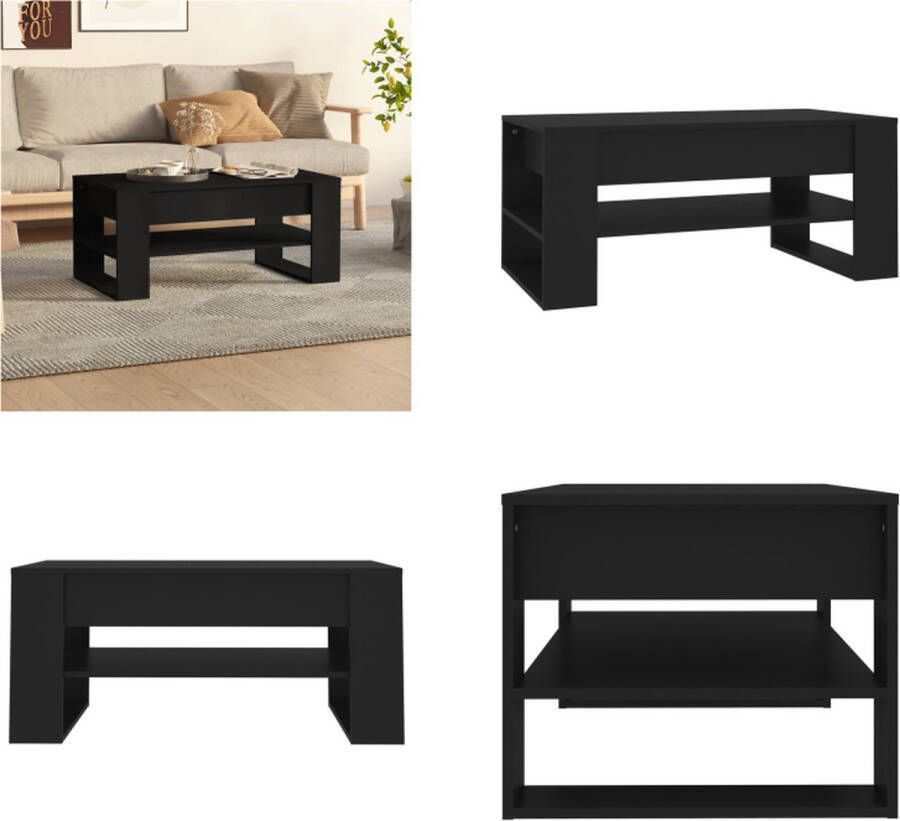 VidaXL Salontafel 102x55x45 cm bewerkt hout zwart Salontafel Salontafels Bijzettafel Tafel