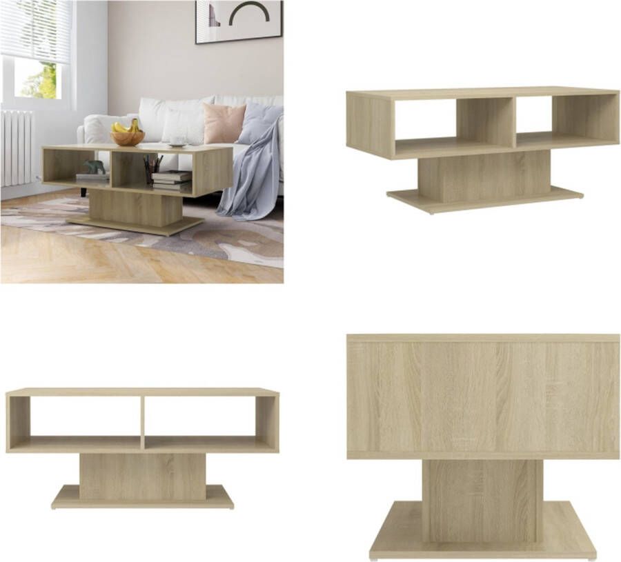 VidaXL Salontafel 103 5x50x44 5 cm bewerkt hout sonoma eikenkleurig Salontafel Salontafels Koffietafel Koffietafels