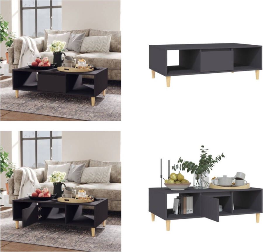 VidaXL Salontafel 103 5x60x35 cm bewerkt hout grijs Tafel Tafels Tafeltje Tafeltjes