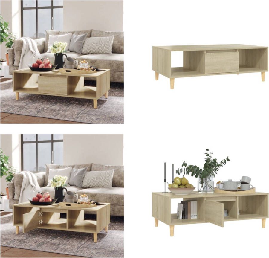 VidaXL Salontafel 103-5x60x35 cm spaanplaat sonoma eikenkleurig Tafel Tafels Tafeltje Tafeltjes