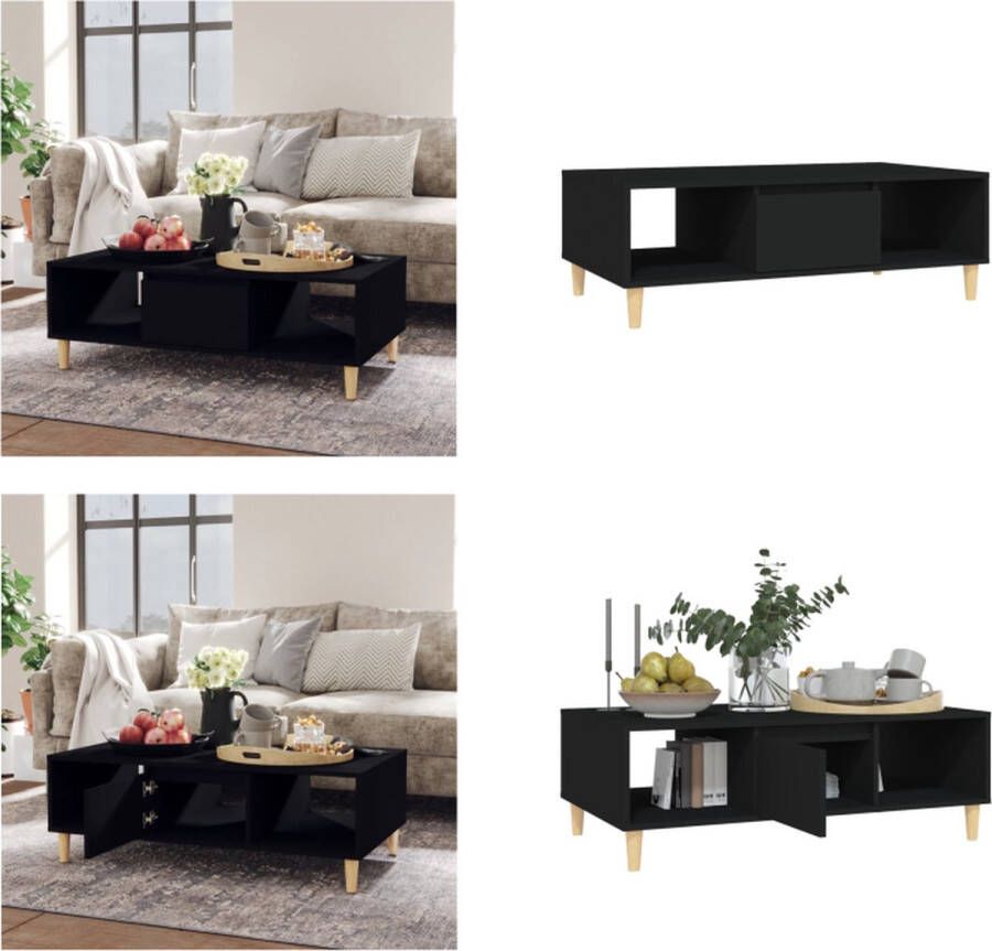 VidaXL Salontafel 103 5x60x35 cm bewerkt hout zwart Tafel Tafels Tafeltje Tafeltjes - Foto 2