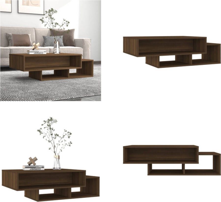 VidaXL Salontafel 105x55x32 cm bewerkt hout bruineikenkleurig Salontafel Salontafels Bijzettafel Tafel