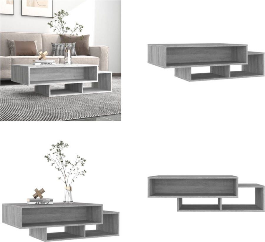 VidaXL Salontafel 105x55x32 cm bewerkt hout grijs sonoma eikenkleurig Salontafel Salontafels Bijzettafel Tafel