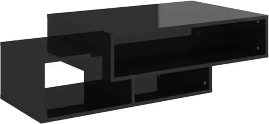 VIDAXL Salontafel 105x55x32 cm spaanplaat hoogglans zwart - Foto 2