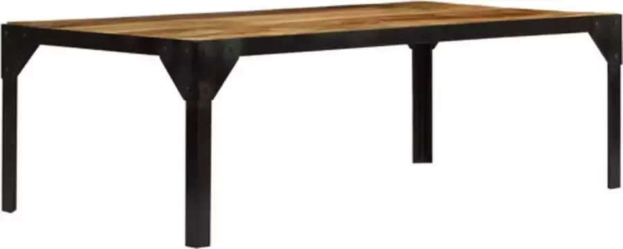 VidaXL -Salontafel-110-cm-massief-ruw-mangohout-en-staal - Foto 4