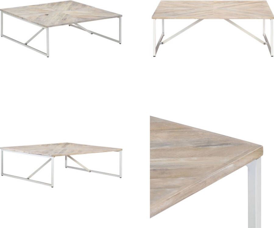 VidaXL Salontafel 110x110x36 cm massief mangohout Bijzettafel Bijzettafels Bijzettafeltje Bijzettafeltjes