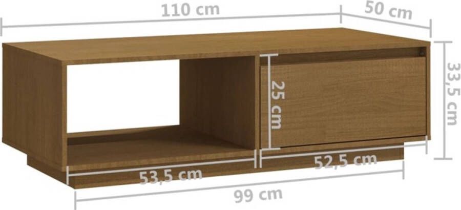 VidaXL -Salontafel-110x50x33 5-cm-massief-grenenhout-honingbruin - Foto 7