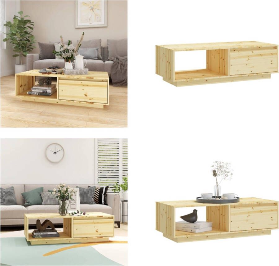 VidaXL Salontafel 110x50x33 5 cm massief grenenhout Salontafel Salontafels Tafel Tafels - Foto 2