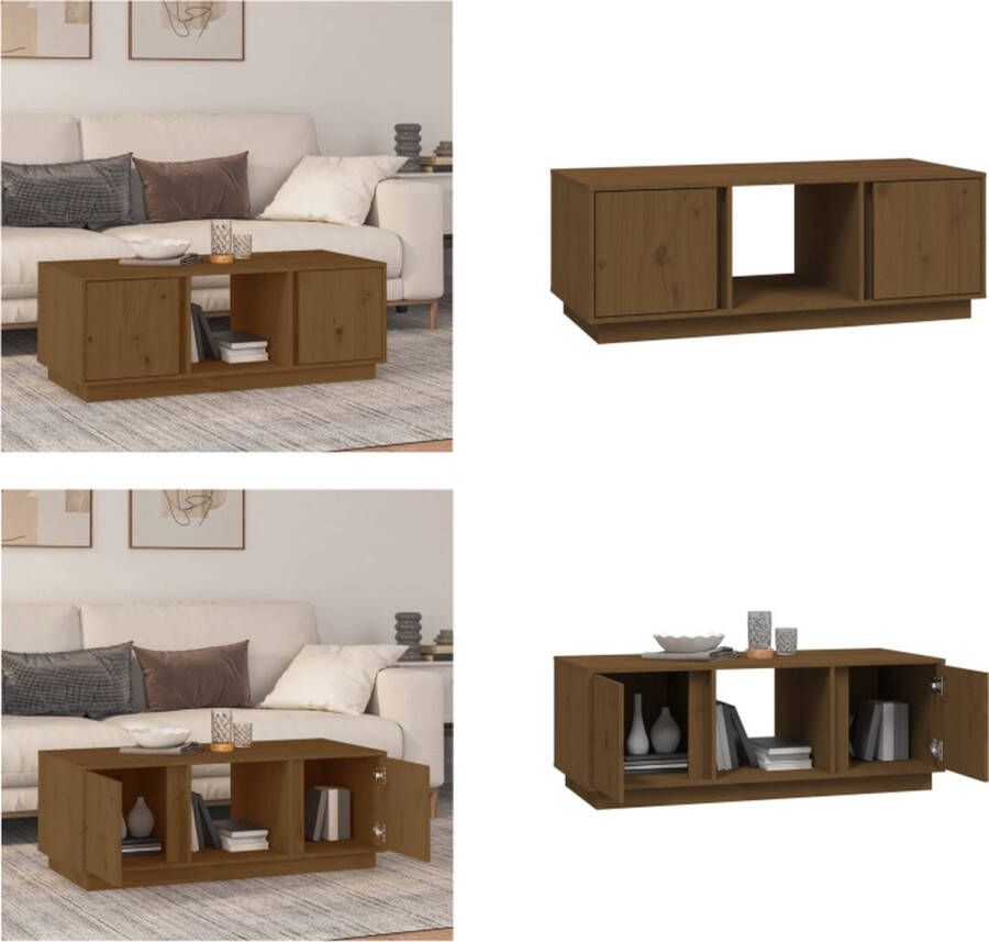 VidaXL Salontafel 110x50x40 cm massief grenenhout honingbruin Salontafel Salontafels Tafel Bijzettafel - Foto 3