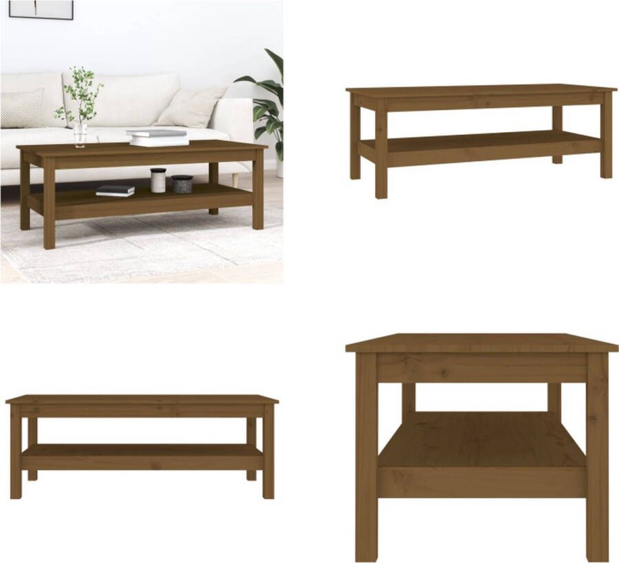 VidaXL Salontafel 110x50x40 cm massief grenenhout honingbruin Salontafel Salontafels Tafel Bijzettafel - Foto 2