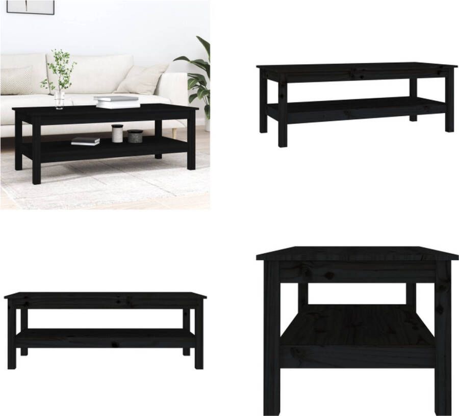 VidaXL Salontafel 110x50x40 cm massief grenenhout zwart Salontafel Salontafels Tafel Bijzettafel
