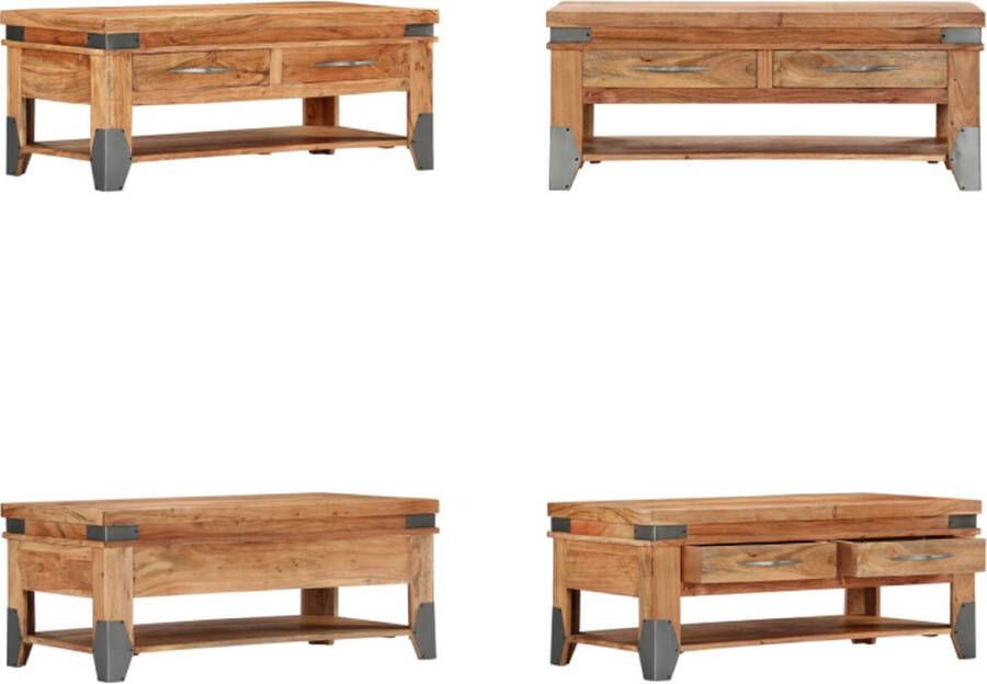 VidaXL Salontafel 110x52x45 cm massief acaciahout Salontafel Salontafels Koffie Tafel Koffie Tafels