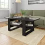 VidaXL Salontafel 110x55x42 cm bewerkt hout zwart - Thumbnail 2