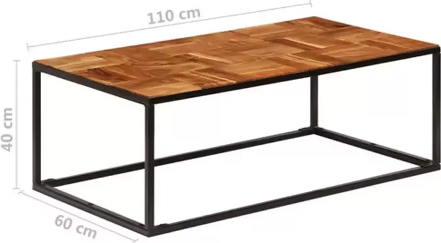 VidaXL -Salontafel-110x60x40-cm-massief-acaciahout-en-staal - Foto 4