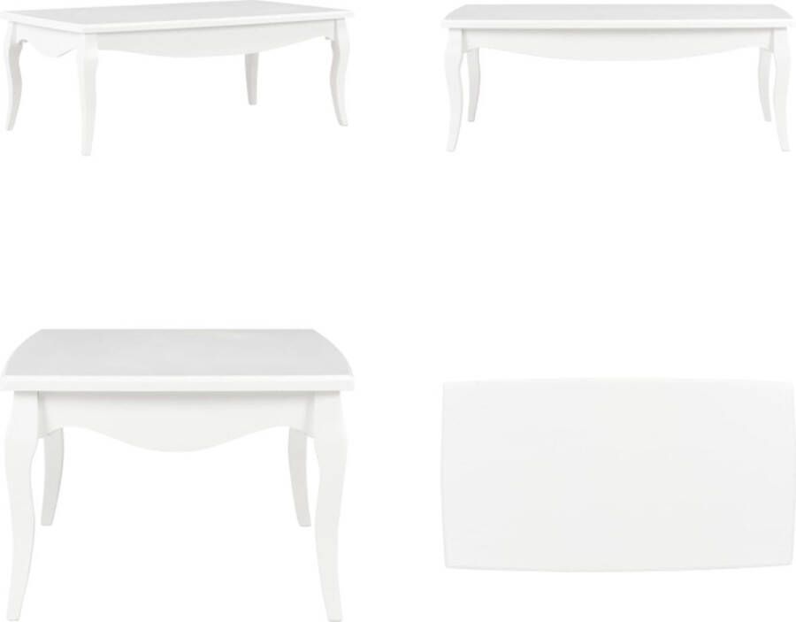 VidaXL Salontafel 110x60x40 cm massief grenenhout wit Salontafel Salontafels Houten Salontafel Houten Salontafels