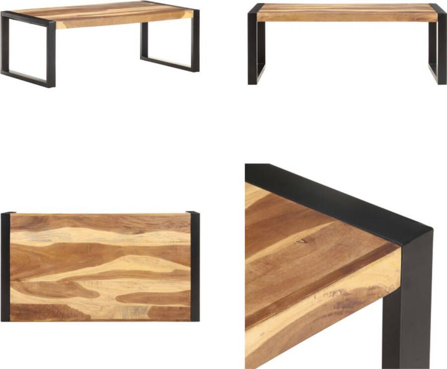 VidaXL Salontafel 110x60x40 cm massief hout met sheesham afwerking Salontafel Salontafels Koffie Tafel Koffie Tafels