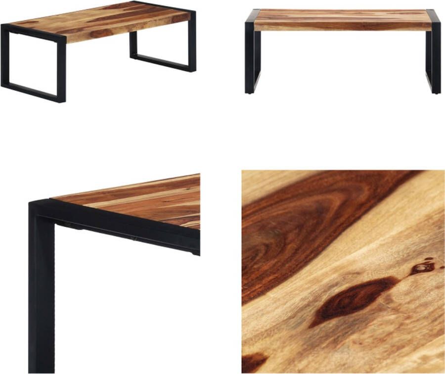 vidaXL Salontafel 110x60x40 cm massief sheeshamhout Salontafel Salontafels Koffie Tafel Koffie Tafels