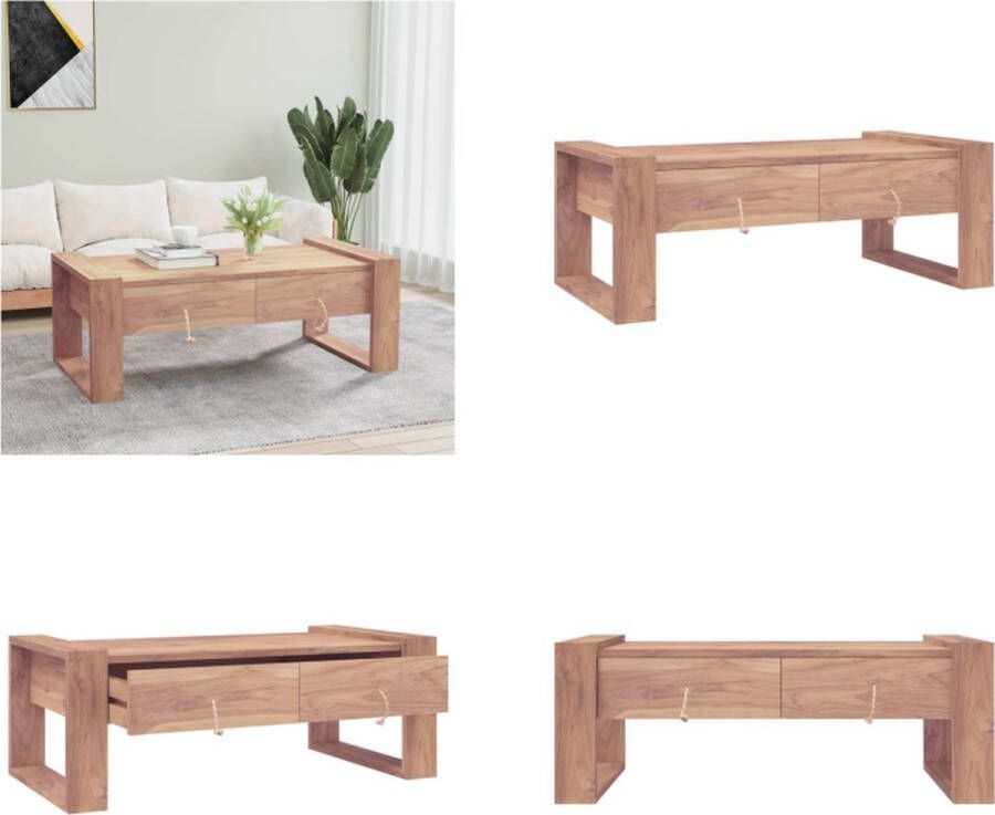 VidaXL Salontafel 110x60x40 cm massief teakhout Salontafel Salontafels Koffie Tafel Koffie Tafels