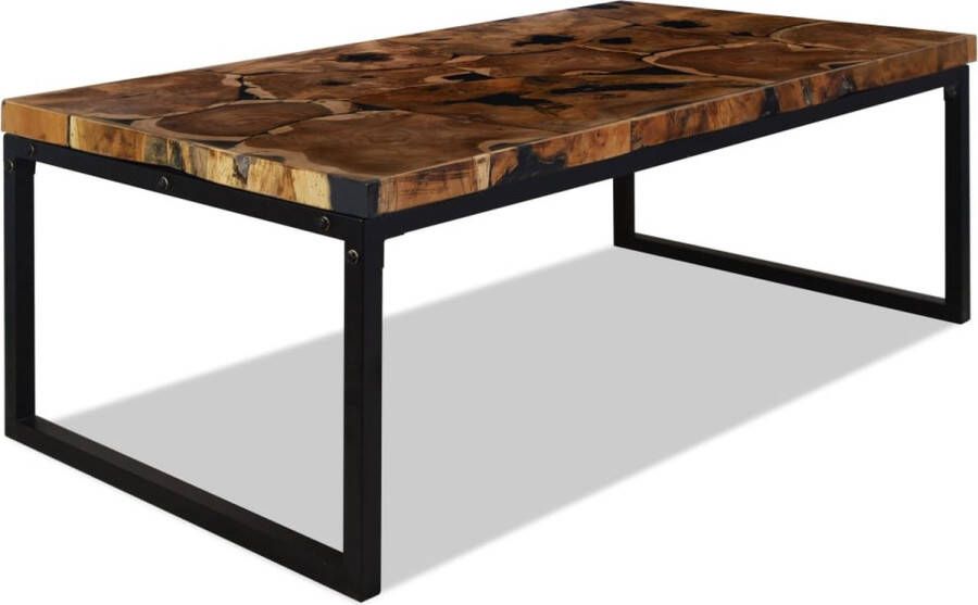 VidaXL -Salontafel-110x60x40-cm-teakhout-en-hars - Foto 2