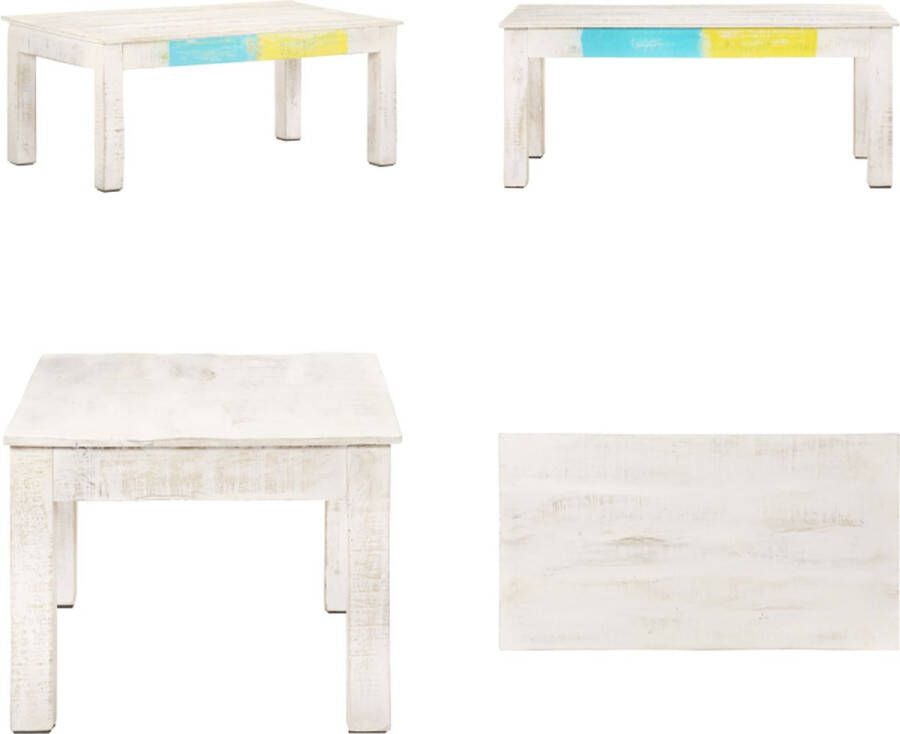 VidaXL -Salontafel-110x60x45-cm-massief-mangohout-wit - Foto 2