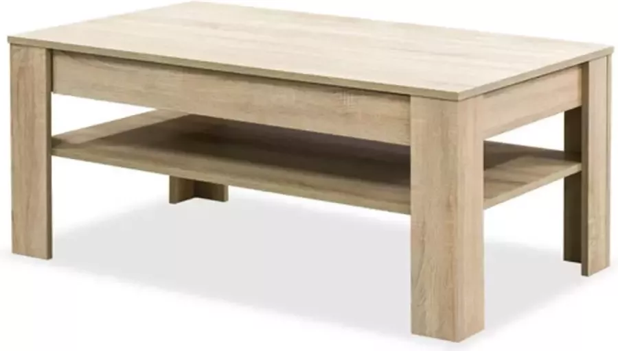 VIDAXL Salontafel 110x65x48 cm bewerkt hout eikenkleur - Foto 2