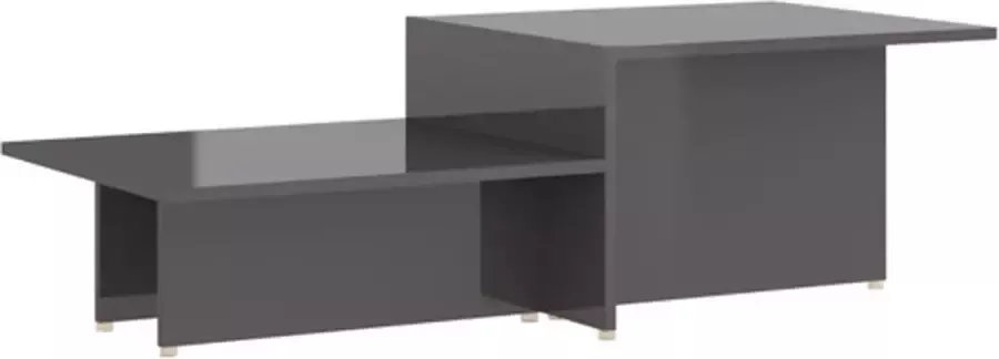 VidaXL -Salontafel-111 5x50x33-cm-bewerkt-hout-hoogglans-grijs - Foto 2