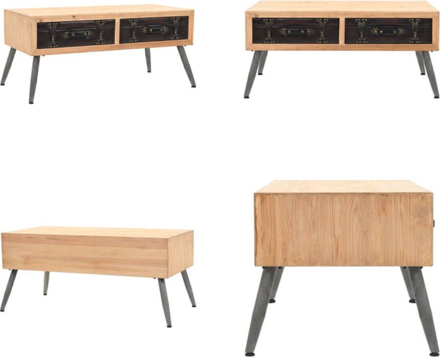 VidaXL Salontafel 115x55x50 cm massief vurenhout Salontafel Salontafels Houten Salontafel Houten Salontafels