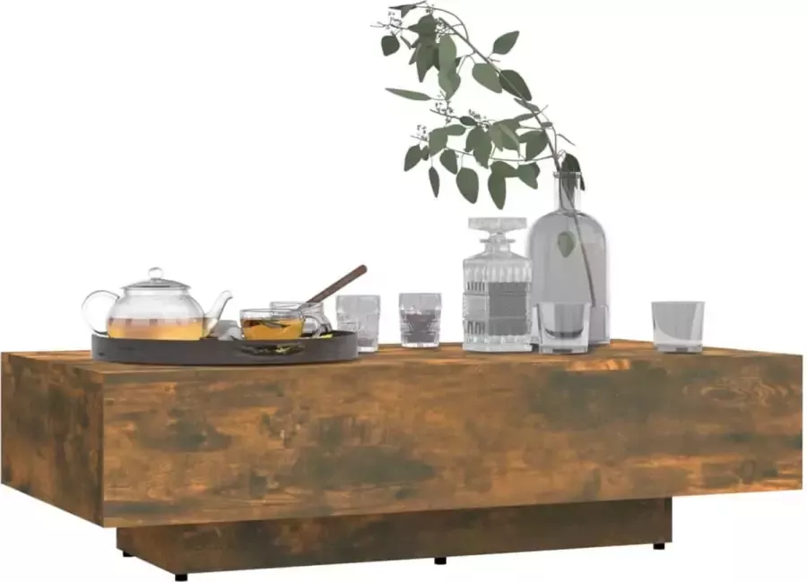 VidaXL -Salontafel-100x49 5x31-cm-bewerkt-hout-gerookt-eikenkleurig - Foto 2