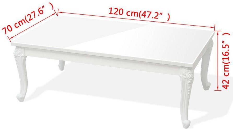 VidaXL -Salontafel-115x65x42-cm-hoogglans-wit - Foto 3