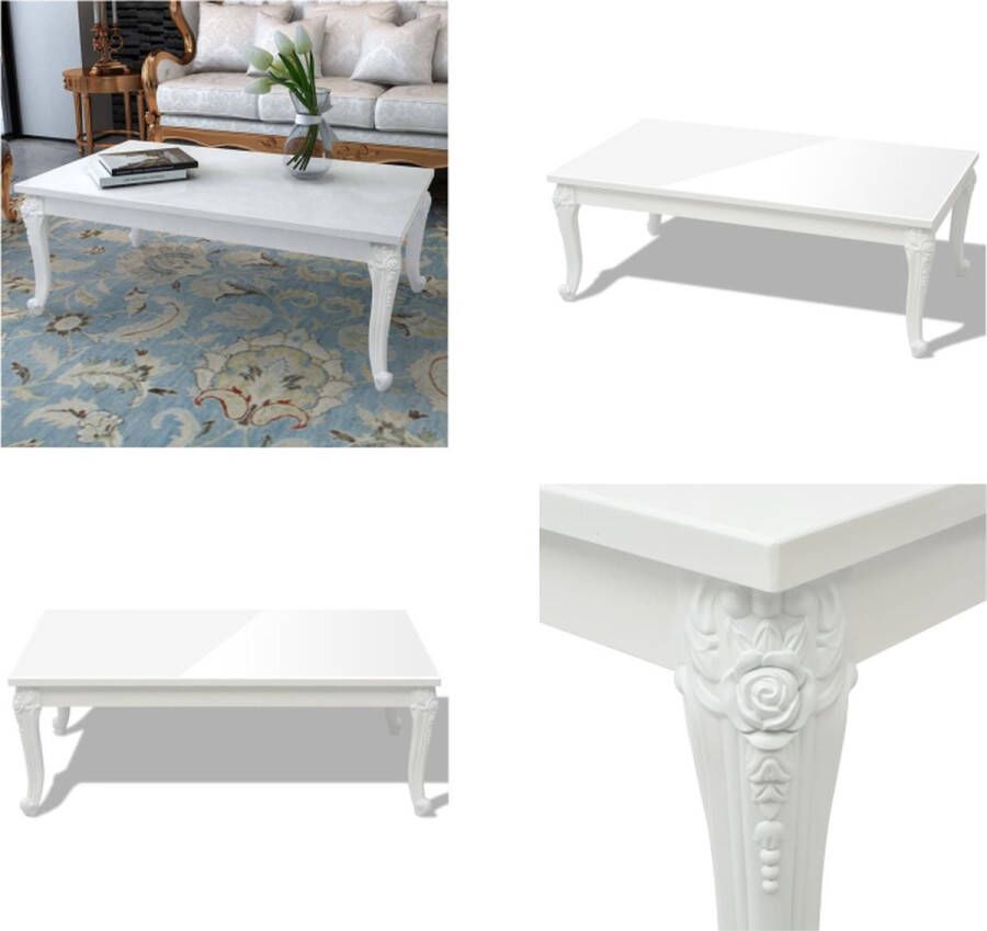 VidaXL Salontafel 115x65x42 cm hoogglans wit Hoogglans Salontafel Hoogglans Salontafels Hoogglans Tafel Hoogglans Tafels