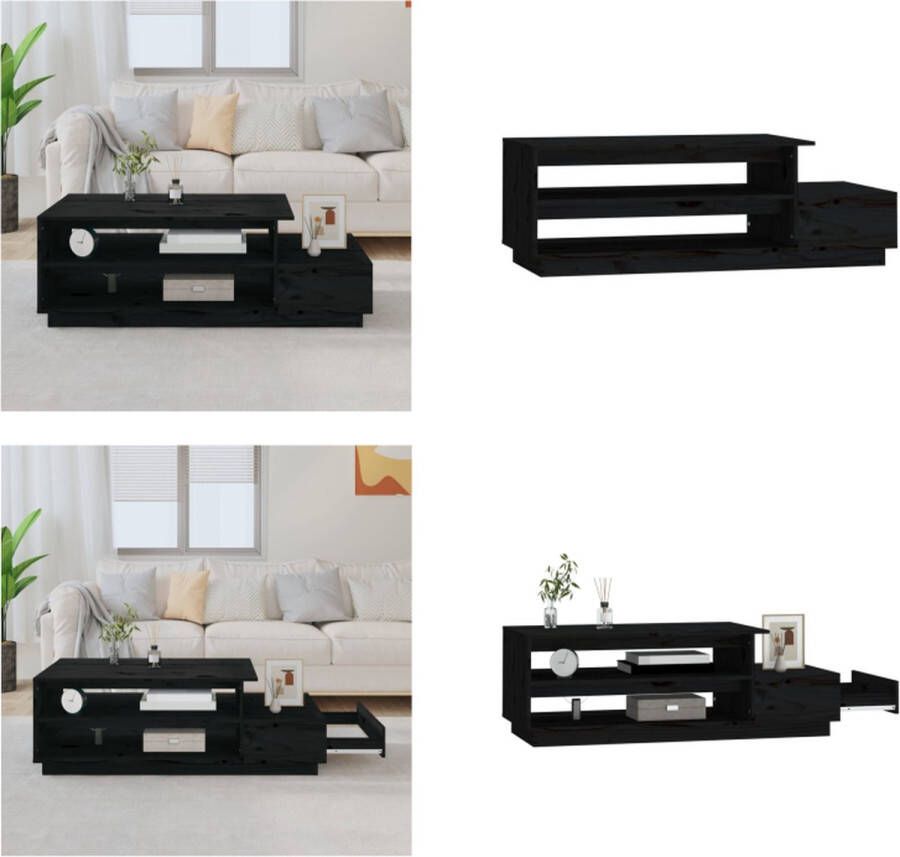 VidaXL -Salontafel-120x50x40 5-cm-massief-grenenhout-zwart