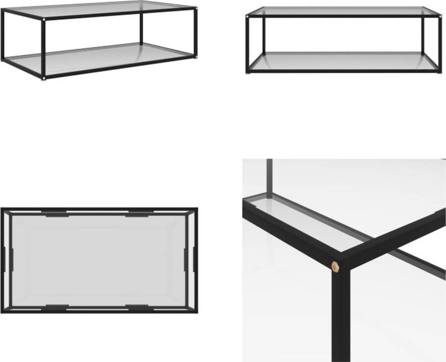 VidaXL Salontafel 120x60x35 cm gehard glas transparant Banktafel Banktafels Bijzettafel Bijzettafels