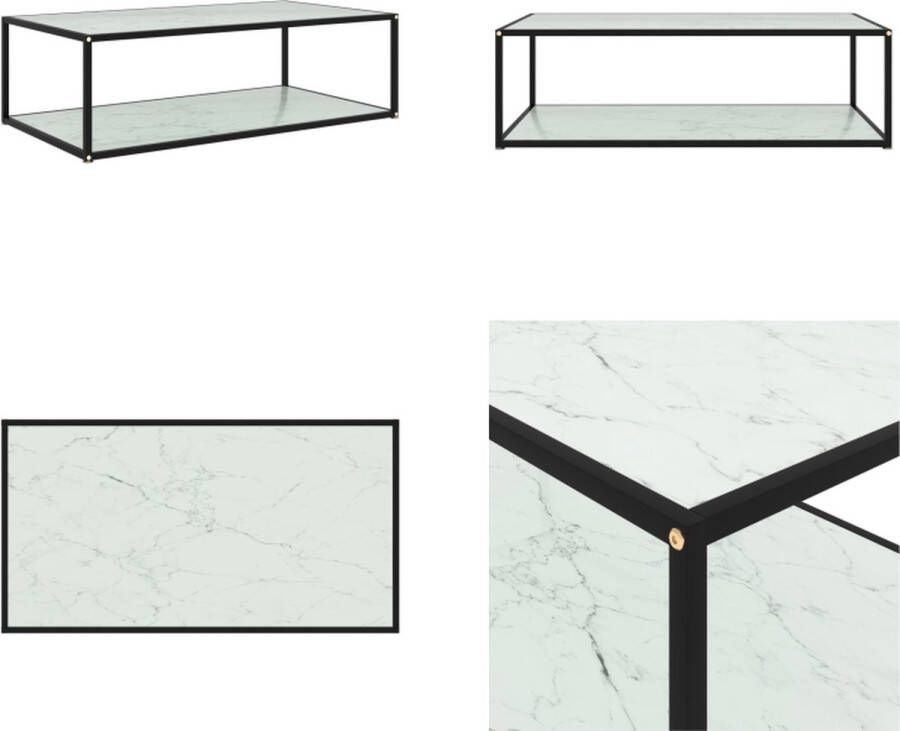 VidaXL Salontafel 120x60x35 cm gehard glas wit Banktafel Banktafels Bijzettafel Bijzettafels