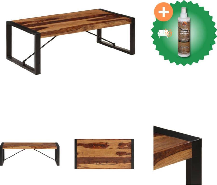 VidaXL Salontafel Sheeshamhout 120x60x40 cm Rustieke charme Tafel Inclusief Houtreiniger en verfrisser