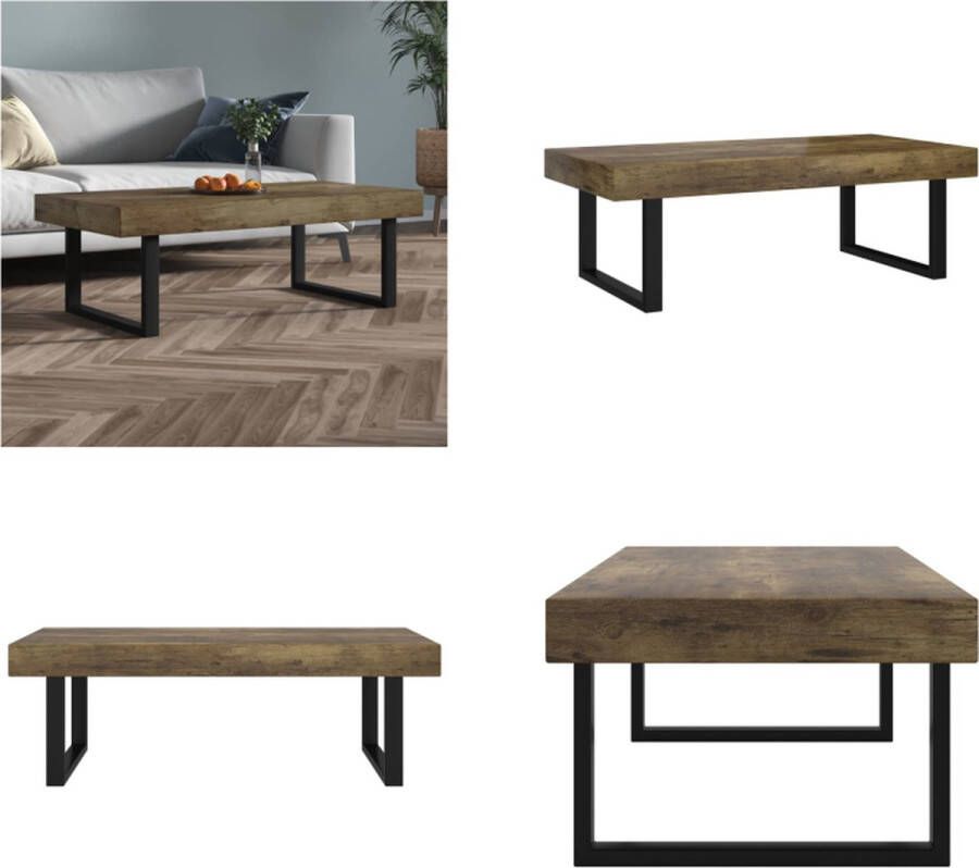 VidaXL Salontafel 120x60x40 cm MDF en ijzer donkerbruin en zwart Salontafel Salontafels Tafel Bijzettafel