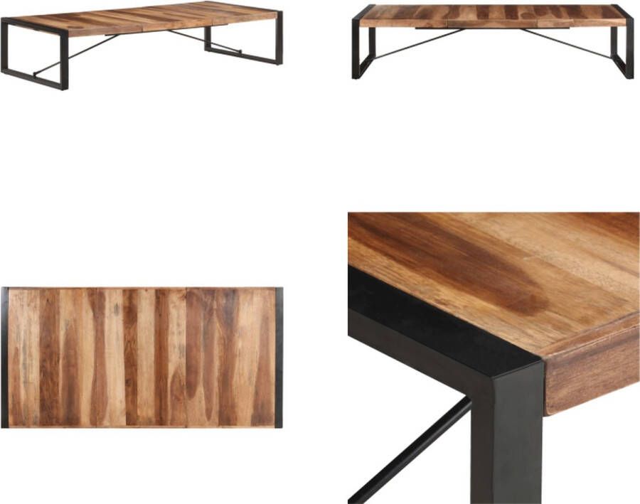 vidaXL Salontafel 180x90x40 cm massief hout met sheesham afwerking Salontafel Salontafels Tafel Tafels