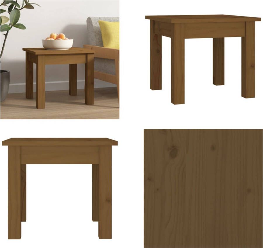 VidaXL Salontafel 35x35x30 cm massief grenenhout honingbruin Salontafel Salontafels Tafel Bijzettafel